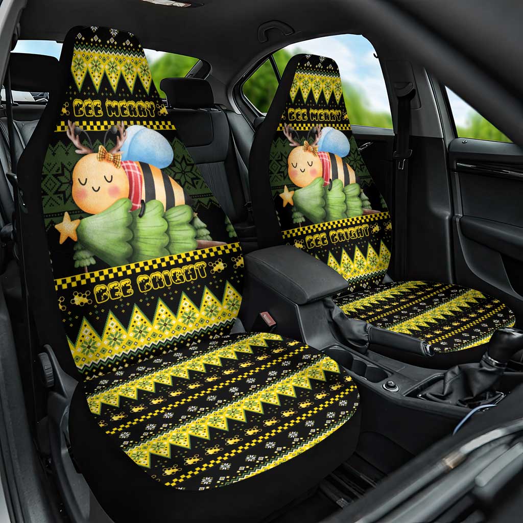 Bee Christmas Car Seat Cover Cute Bumblebee - Wonder Print Shop