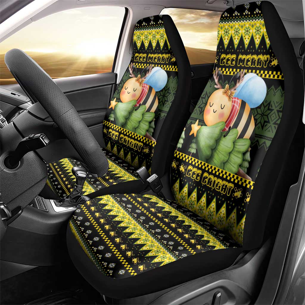 Bee Christmas Car Seat Cover Cute Bumblebee - Wonder Print Shop