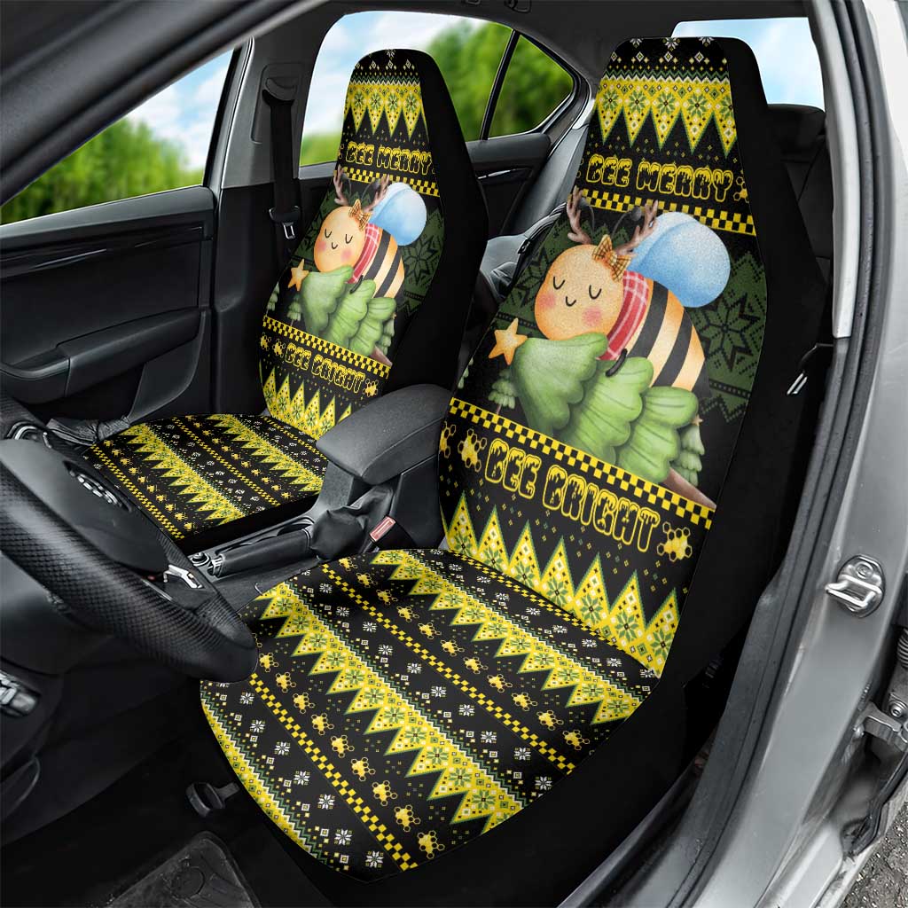 Bee Christmas Car Seat Cover Cute Bumblebee - Wonder Print Shop