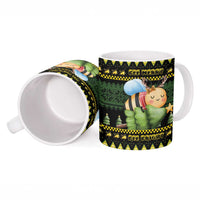 Bee Christmas Ceramic Mug Cute Bumblebee - Wonder Print Shop