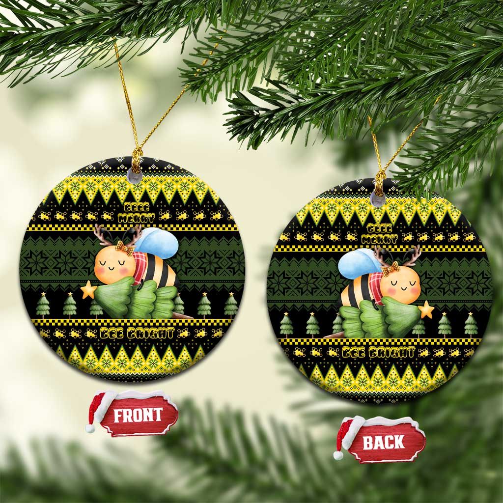Bee Christmas Ceramic Ornament Cute Bumblebee - Wonder Print Shop