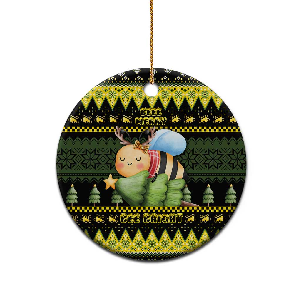 Bee Christmas Ceramic Ornament Cute Bumblebee - Wonder Print Shop