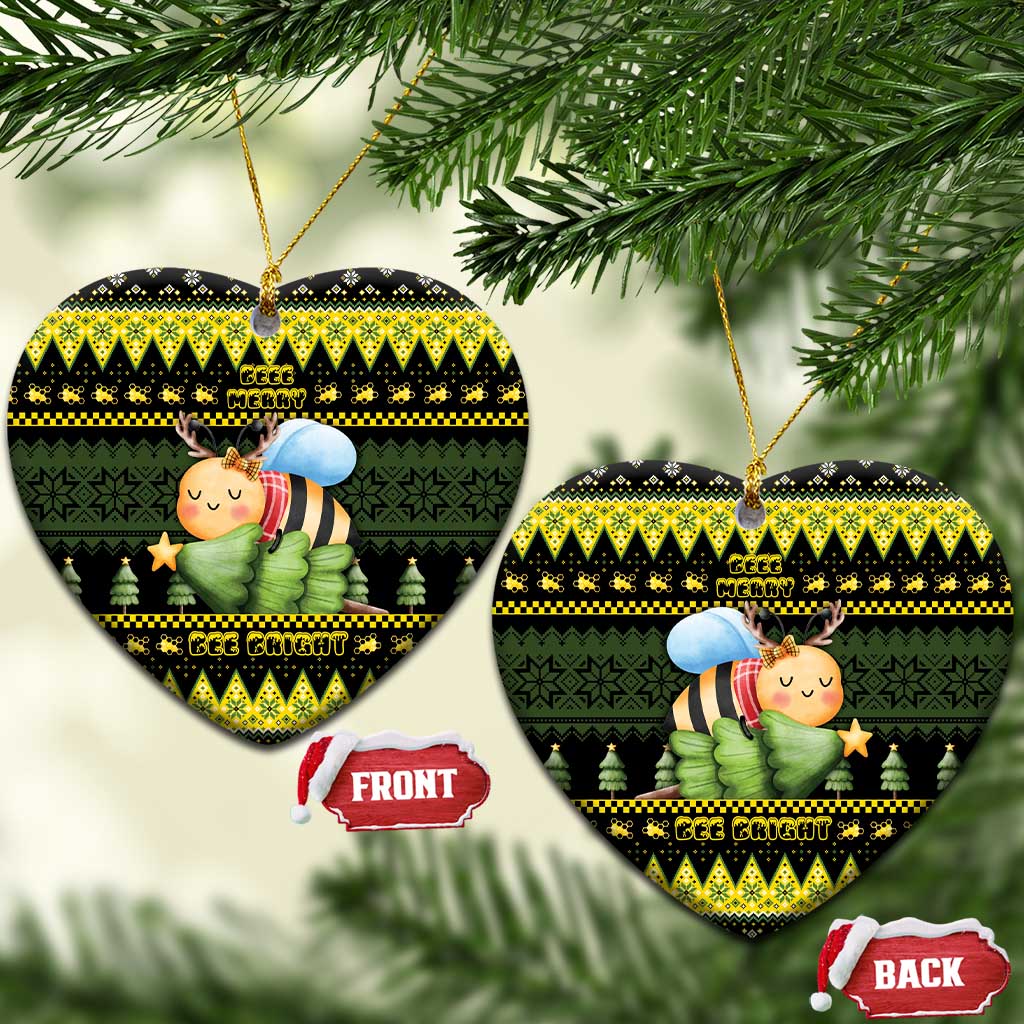 Bee Christmas Ceramic Ornament Cute Bumblebee - Wonder Print Shop