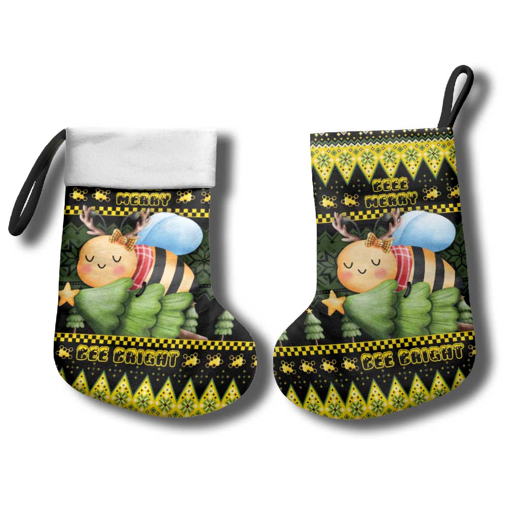 Bee Christmas Stocking Cute Bumblebee - Wonder Print Shop