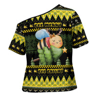 Bee Christmas Cross Shoulder Shirt Cute Bumblebee - Wonder Print Shop