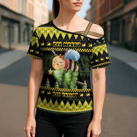 Bee Christmas Cross Shoulder Shirt Cute Bumblebee - Wonder Print Shop