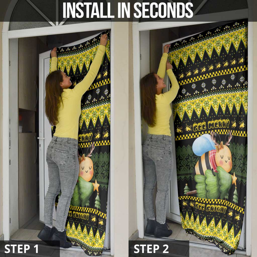 Bee Christmas Door Cover Cute Bumblebee - Wonder Print Shop
