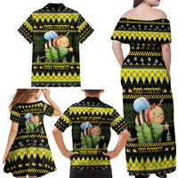 Bee Christmas Family Matching Off Shoulder Maxi Dress and Hawaiian Shirt Cute Bumblebee - Wonder Print Shop