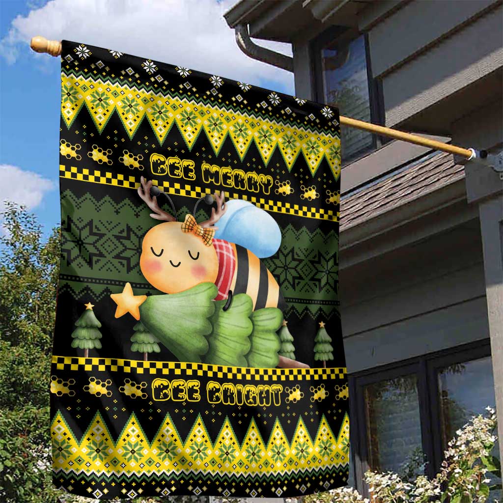Bee Christmas Garden Flag Cute Bumblebee - Wonder Print Shop