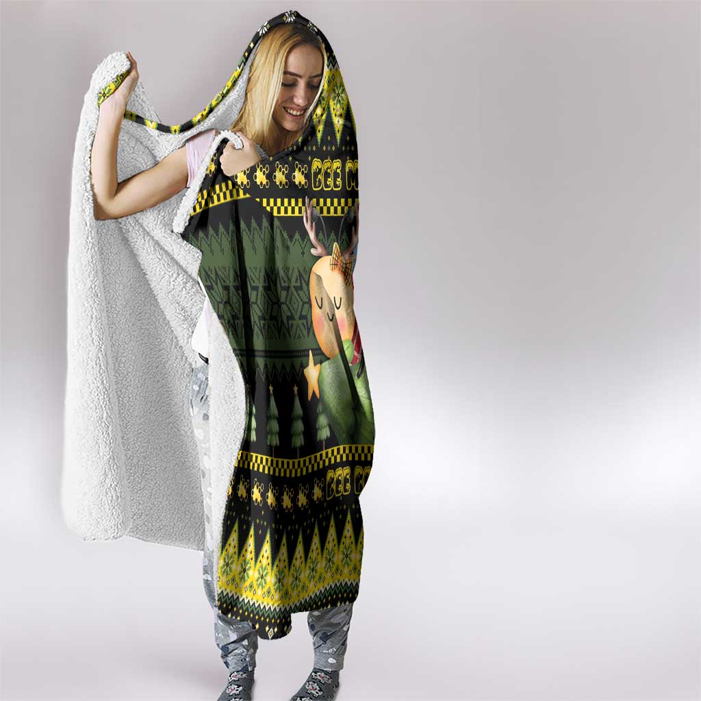 Bee Christmas Hooded Blanket Cute Bumblebee - Wonder Print Shop