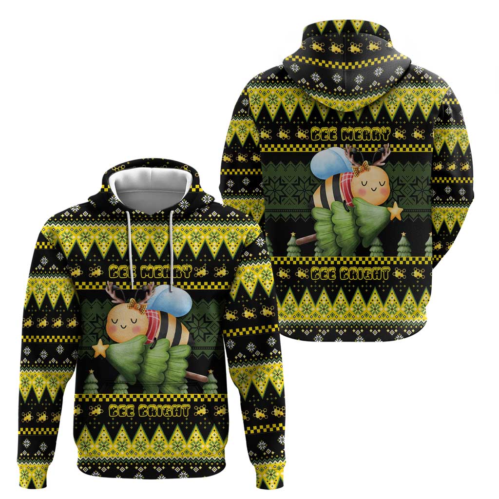 Bee Christmas Hoodie Cute Bumblebee - Wonder Print Shop