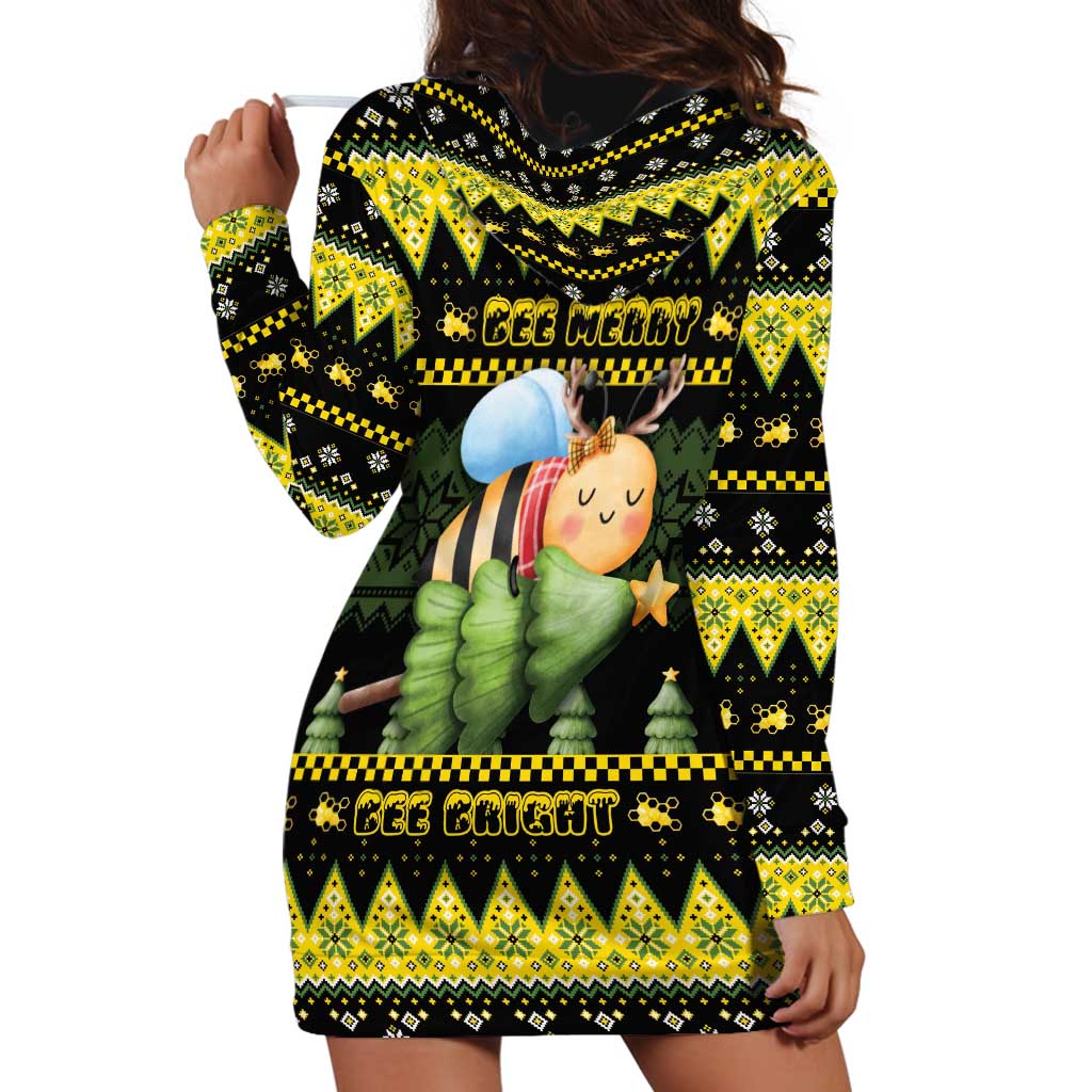 Bee Christmas Hoodie Dress Cute Bumblebee - Wonder Print Shop
