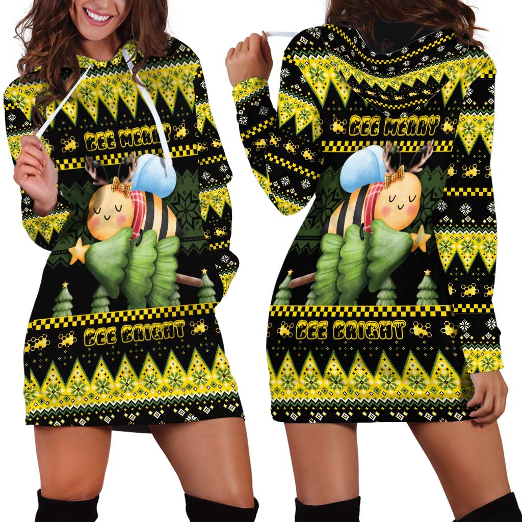 Bee Christmas Hoodie Dress Cute Bumblebee - Wonder Print Shop