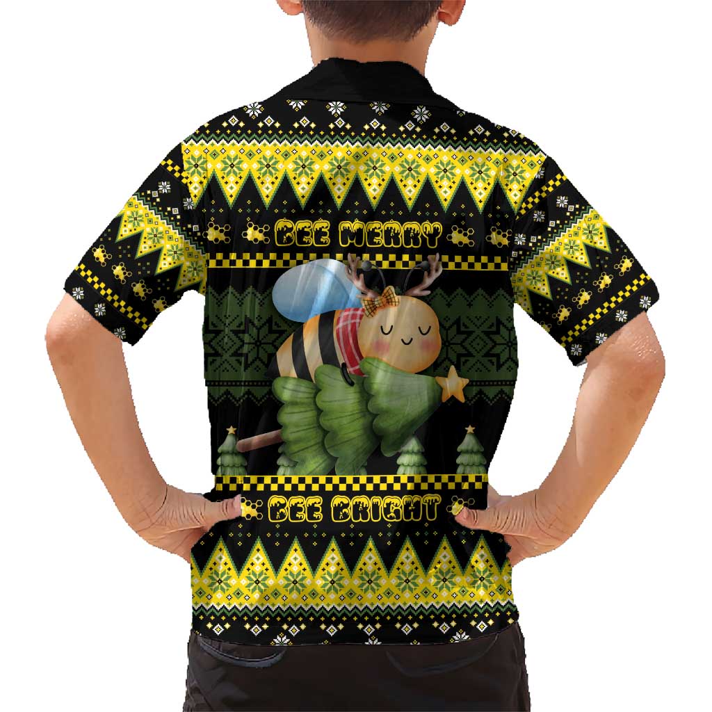 Bee Christmas Kid Hawaiian Shirt Cute Bumblebee - Wonder Print Shop
