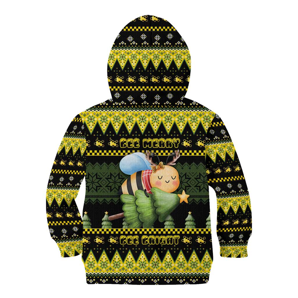 Bee Christmas Kid Hoodie Cute Bumblebee - Wonder Print Shop