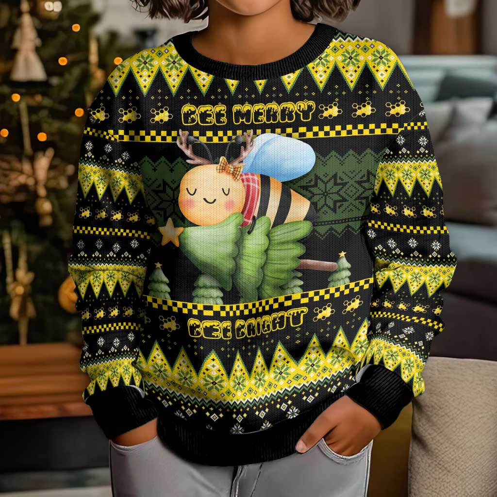 Bee Christmas Kid Ugly Christmas Sweater Cute Bumblebee - Wonder Print Shop