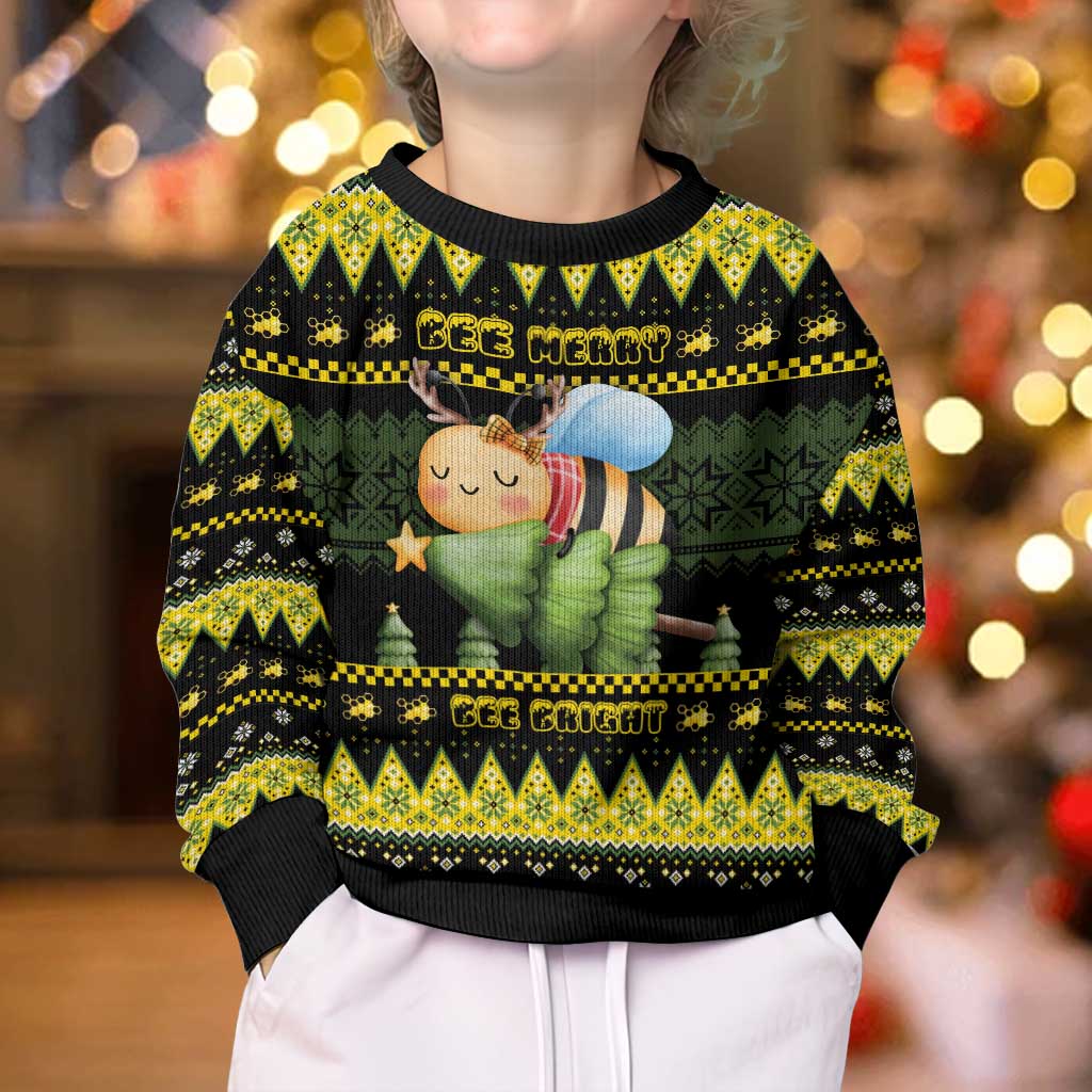 Bee Christmas Kid Ugly Christmas Sweater Cute Bumblebee - Wonder Print Shop