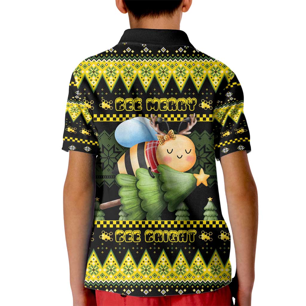 Bee Christmas Kid Polo Shirt Cute Bumblebee - Wonder Print Shop