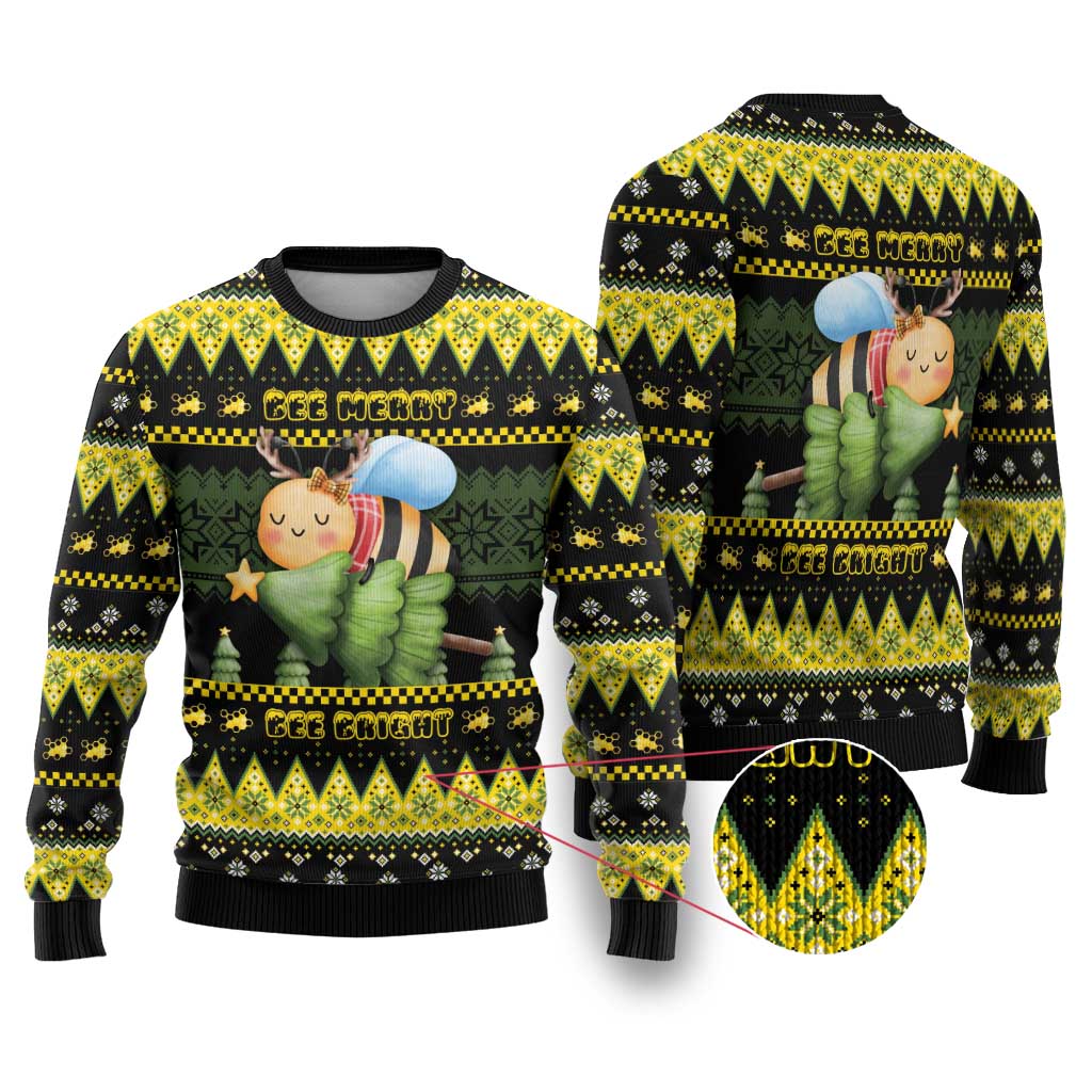 Bee Christmas Ugly Christmas Sweater Cute Bumblebee - Wonder Print Shop