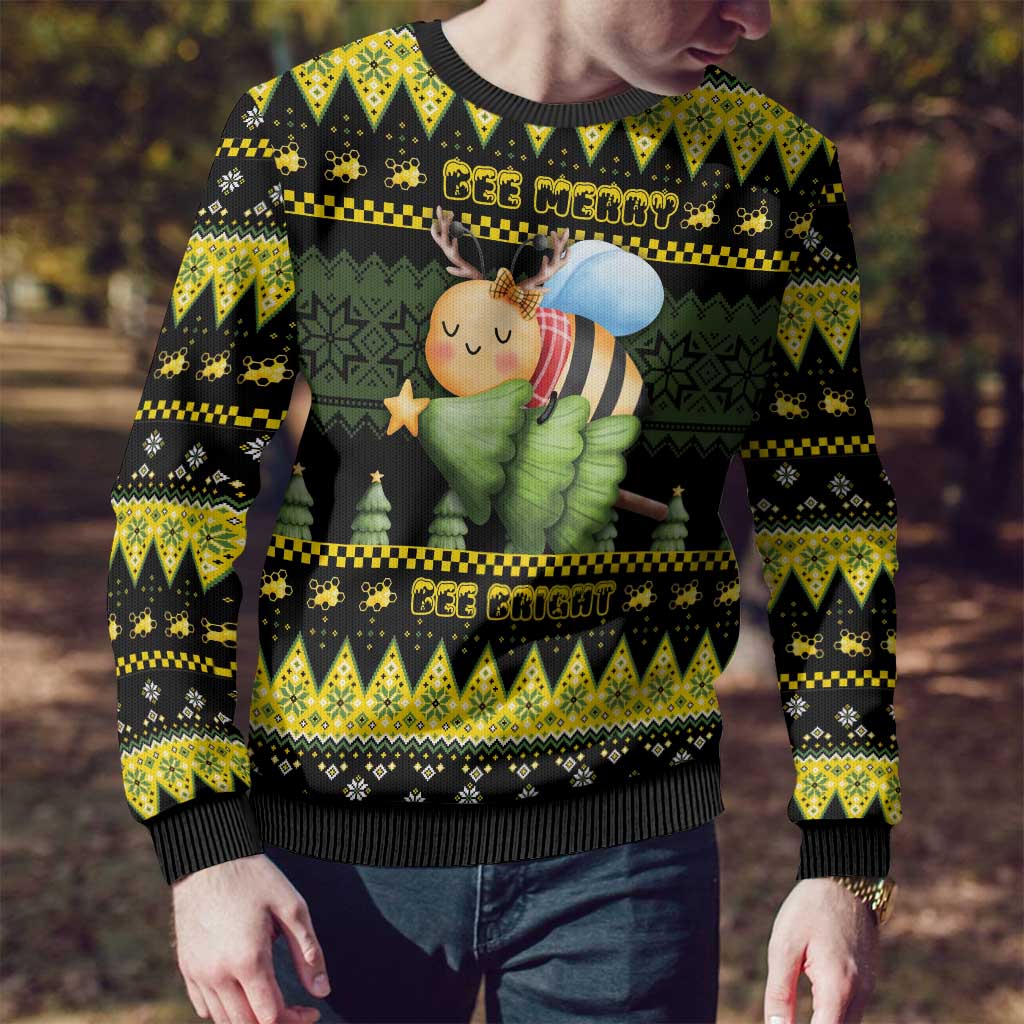 Bee Christmas Ugly Christmas Sweater Cute Bumblebee - Wonder Print Shop