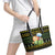 Bee Christmas Leather Tote Bag Cute Bumblebee - Wonder Print Shop