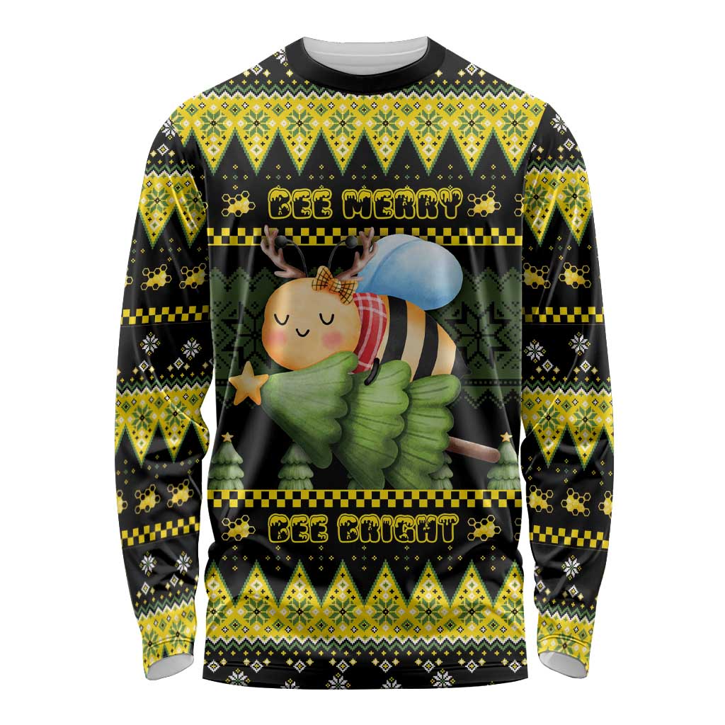 Bee Christmas Long Sleeve Shirt Cute Bumblebee - Wonder Print Shop
