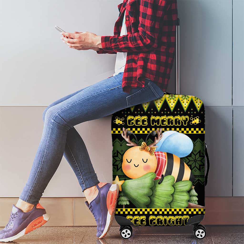 Bee Christmas Luggage Cover Cute Bumblebee - Wonder Print Shop