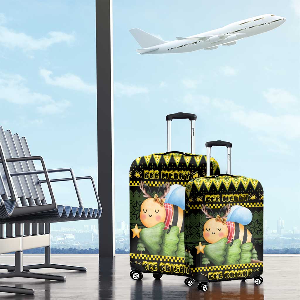 Bee Christmas Luggage Cover Cute Bumblebee - Wonder Print Shop