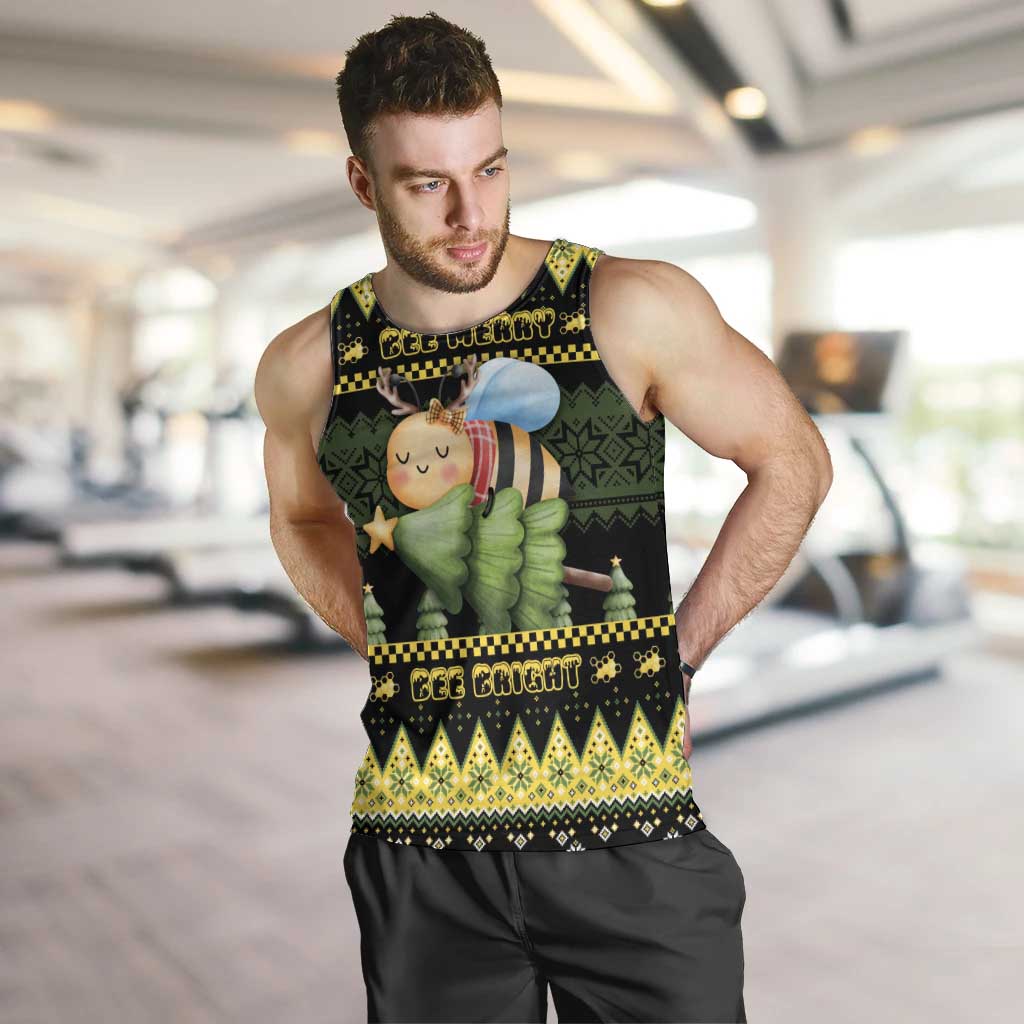 Bee Christmas Men Tank Top Cute Bumblebee - Wonder Print Shop