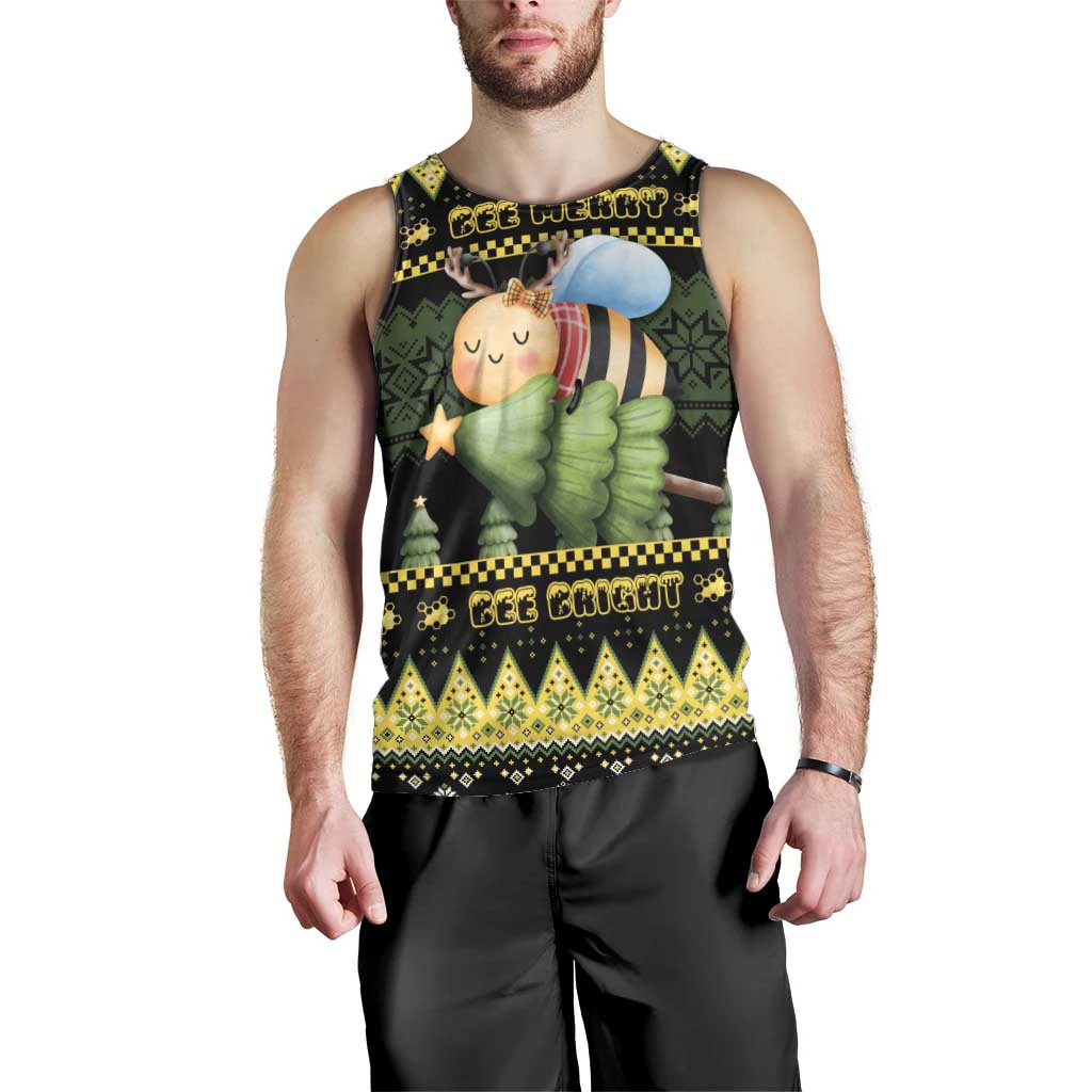 Bee Christmas Men Tank Top Cute Bumblebee - Wonder Print Shop