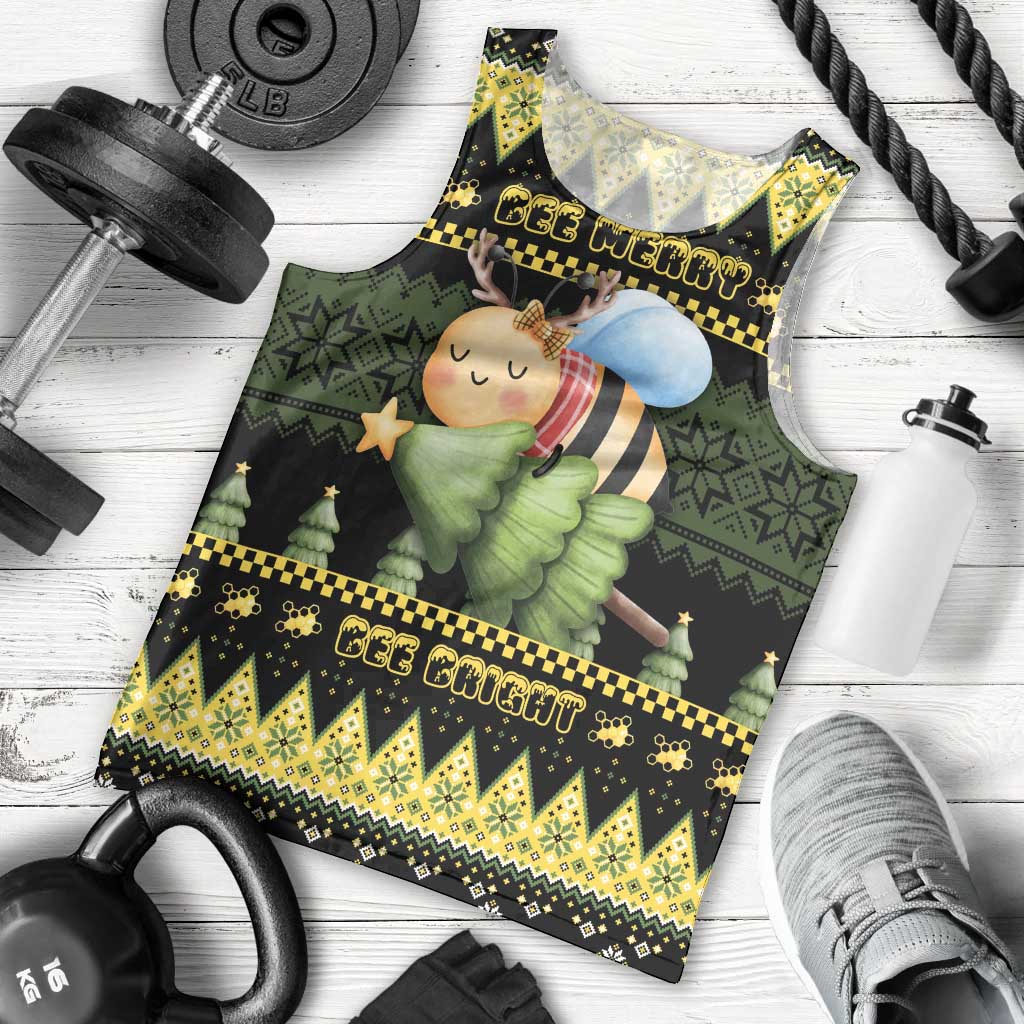 Bee Christmas Men Tank Top Cute Bumblebee - Wonder Print Shop