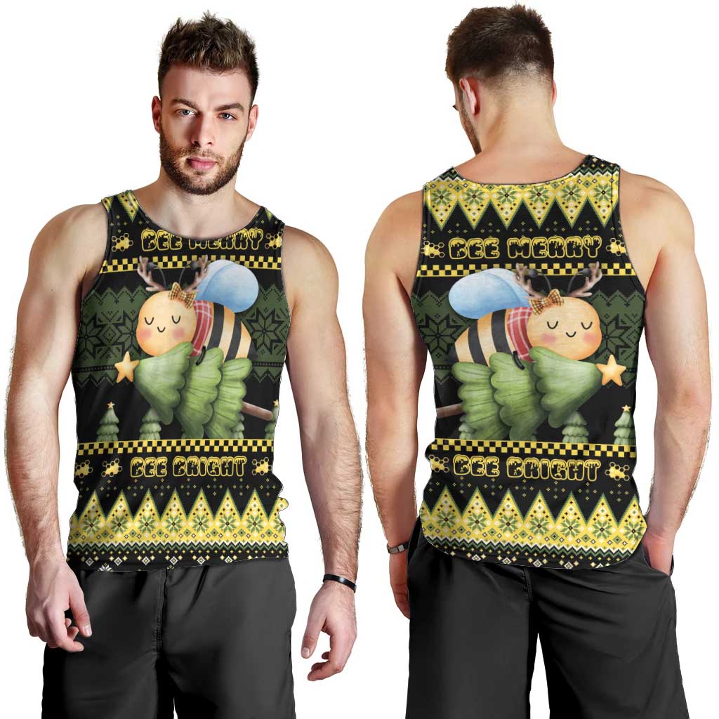 Bee Christmas Men Tank Top Cute Bumblebee - Wonder Print Shop