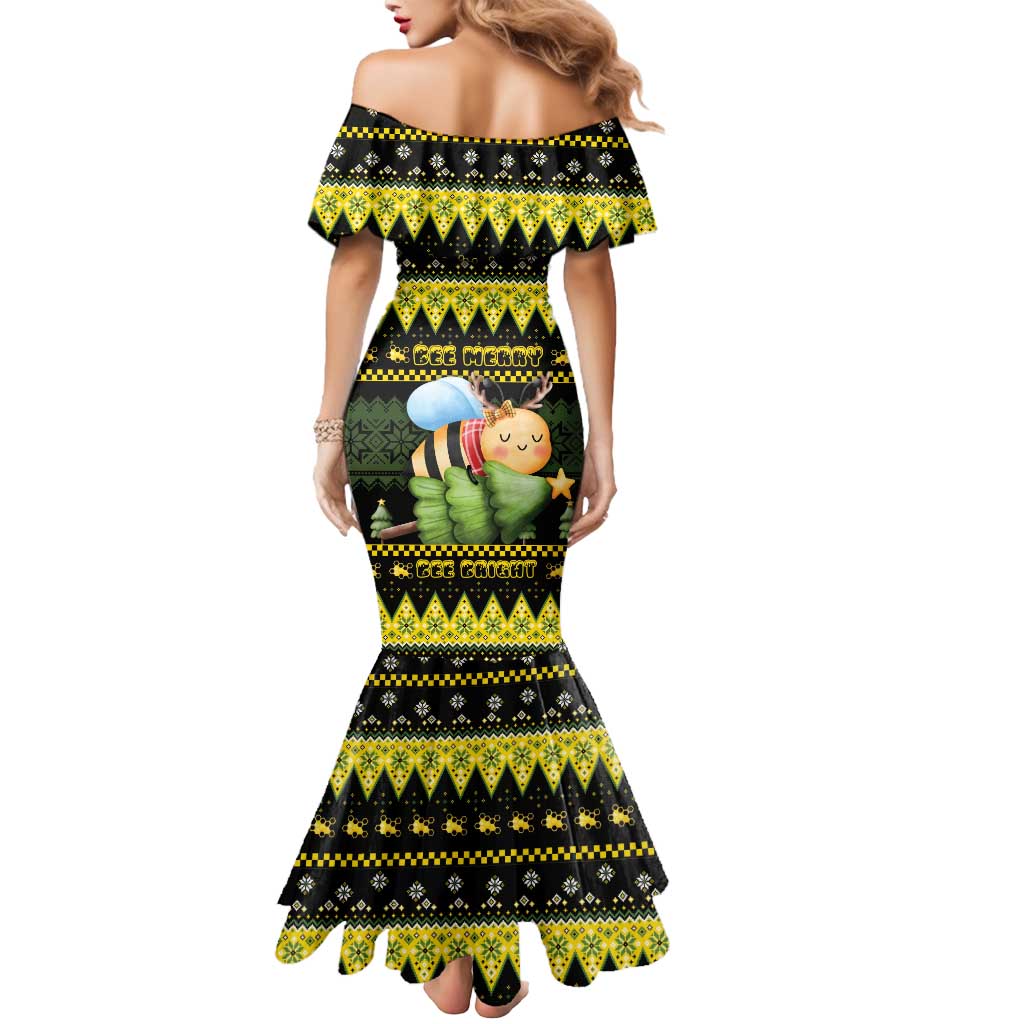 Bee Christmas Mermaid Dress Cute Bumblebee - Wonder Print Shop