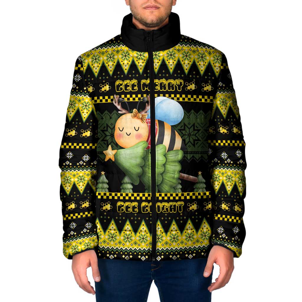 Bee Christmas Padded Jacket Cute Bumblebee - Wonder Print Shop