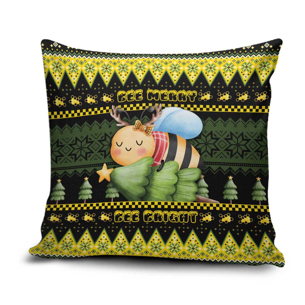 Bee Christmas Pillow Cover Cute Bumblebee - Wonder Print Shop
