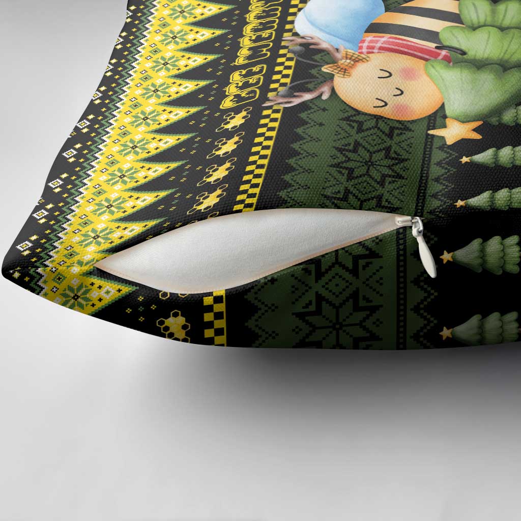 Bee Christmas Pillow Cover Cute Bumblebee - Wonder Print Shop