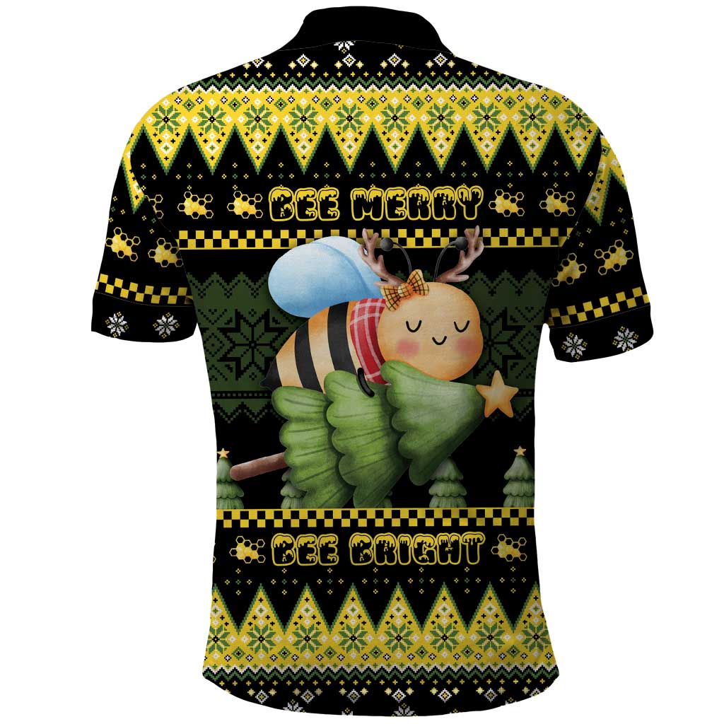Bee Christmas Polo Shirt Cute Bumblebee - Wonder Print Shop