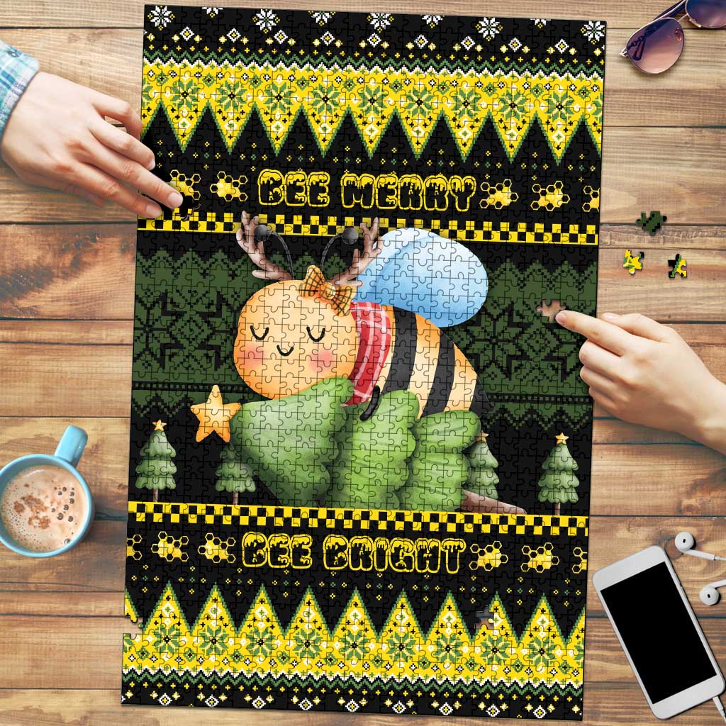 Bee Christmas Puzzle Cute Bumblebee - Wonder Print Shop