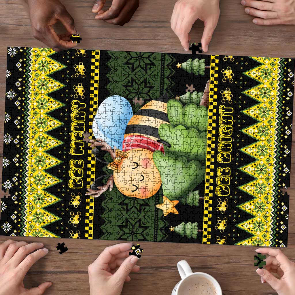 Bee Christmas Puzzle Cute Bumblebee - Wonder Print Shop