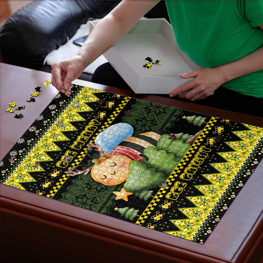 Bee Christmas Puzzle Cute Bumblebee - Wonder Print Shop