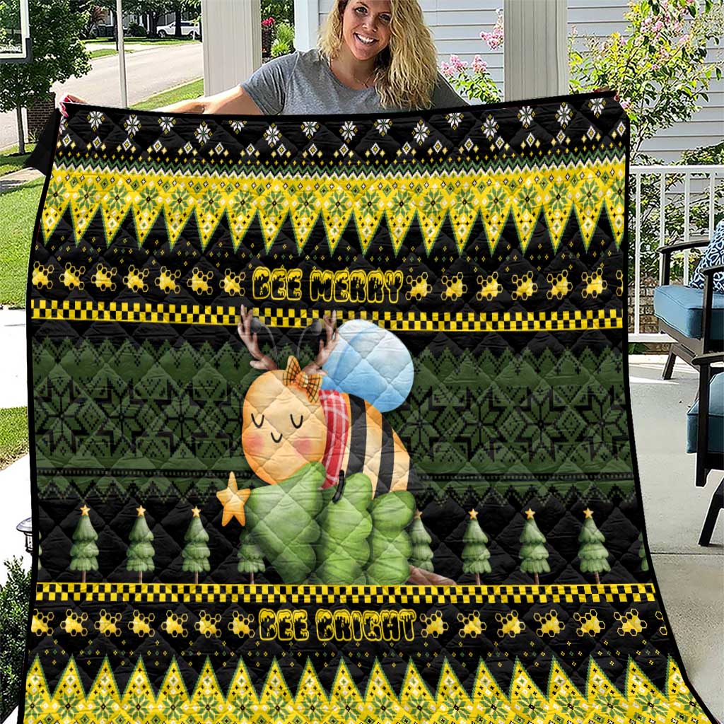 Bee Christmas Quilt Cute Bumblebee - Wonder Print Shop