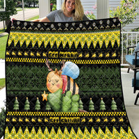 Bee Christmas Quilt Cute Bumblebee - Wonder Print Shop