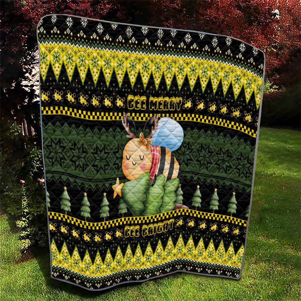 Bee Christmas Quilt Cute Bumblebee - Wonder Print Shop