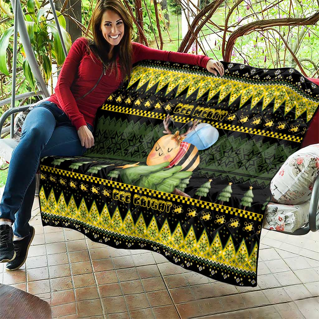 Bee Christmas Quilt Cute Bumblebee - Wonder Print Shop