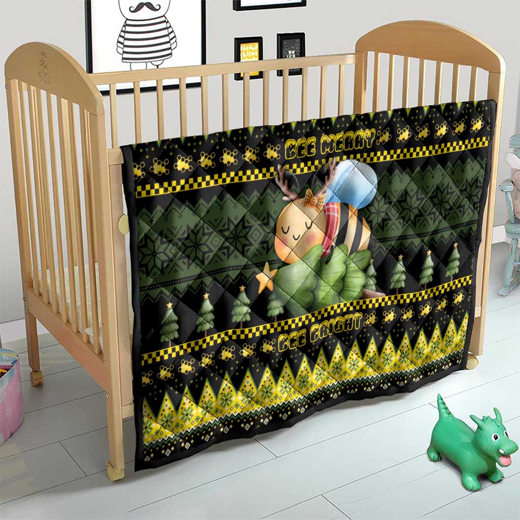 Bee Christmas Quilt Cute Bumblebee - Wonder Print Shop