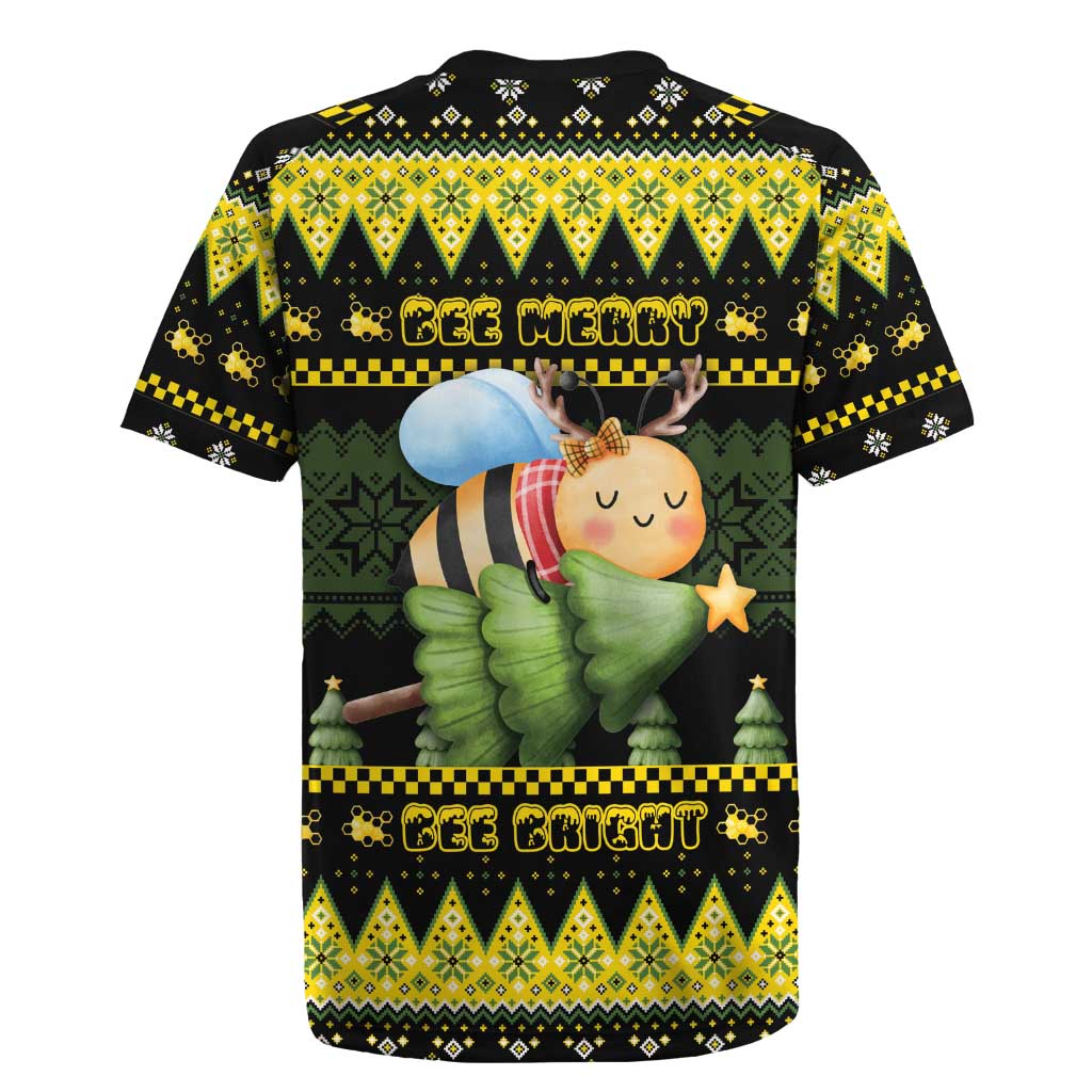 Bee Christmas Rugby Jersey Cute Bumblebee - Wonder Print Shop