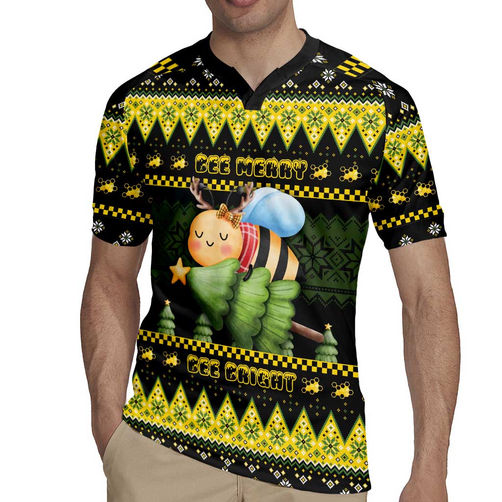 Bee Christmas Rugby Jersey Cute Bumblebee - Wonder Print Shop