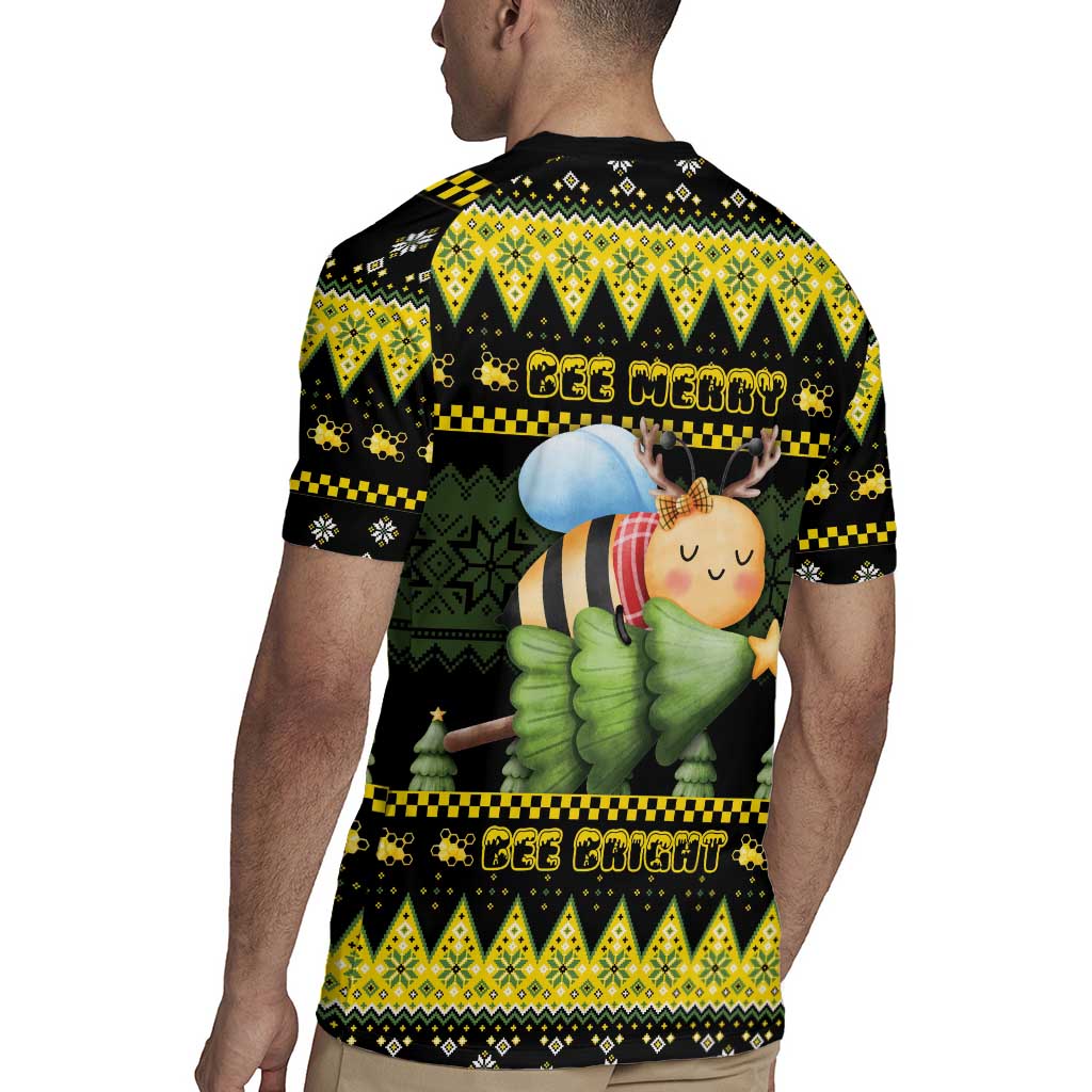 Bee Christmas Rugby Jersey Cute Bumblebee - Wonder Print Shop