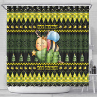 Bee Christmas Shower Curtain Cute Bumblebee - Wonder Print Shop