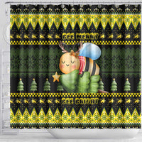 Bee Christmas Shower Curtain Cute Bumblebee - Wonder Print Shop